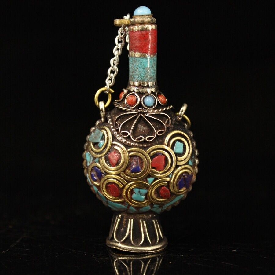 Vintage Collectible Bottles - Colección de piedras preciosas con incrustaciones