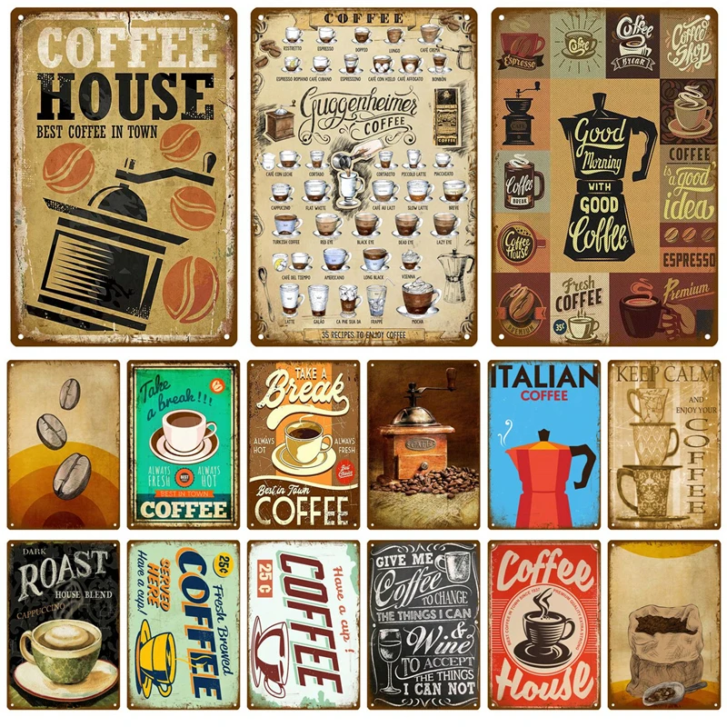 Vintage Collectible Plates - Letrero metálico decorativo de estilo retro,