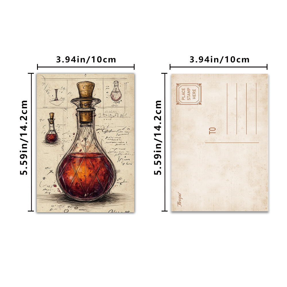 32 postales vintage con diseño - Vintage Collectible Bottles reseña y precio