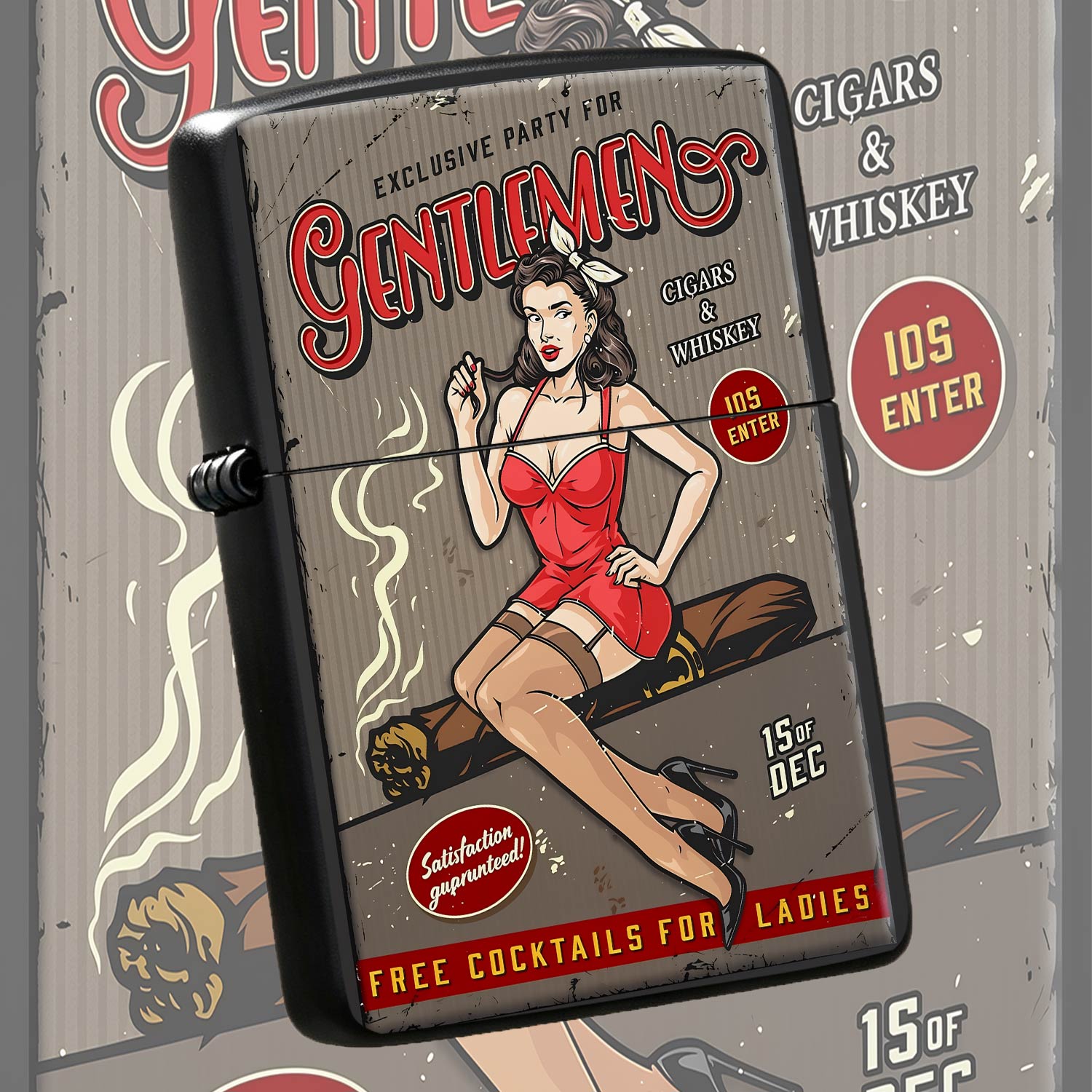 Encendedor retro con diseño de - Vintage Collectible Posters reseña y precio